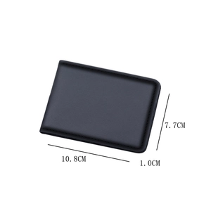 Étui de permis de conduire en cuir noir avec coutures fines, taille 10,8x7,7 cm