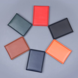 Porte-permis de Conduire en Cuir Véritable Mince Bifold Cuir de Vachette de Première Couche Étui pour Cartes Organisateur d'Identité Pour Hommes Femmes Portefeuille Minimaliste Affaires