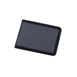 Étui de permis de conduire minimaliste en cuir noir avec texture litchi fine