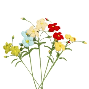 Bouquet de fleurs au crochet fait main avec pétales tricotés colorés pour déco et cadeaux