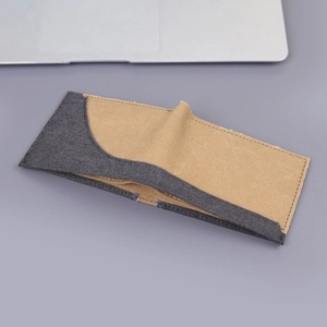 Slim canvas bifold wallet for men with contrast grey and khaki card slots