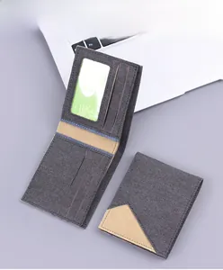 Internal layout of bifold denim canvas wallet with card slots and ID window