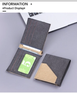 Detail of grey and brown canvas wallet showing card slots and mesh ID window