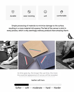 Détails de la texture du portefeuille en toile durable et artisanat du matériau souple
