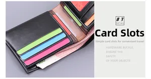Detailed internal layout of men's bifold leather wallet with multiple card slots and bill pouch
