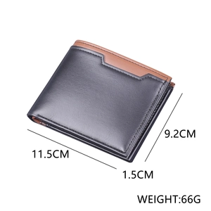 Slim bifold leather wallet for men with two-tone design and precise stitching