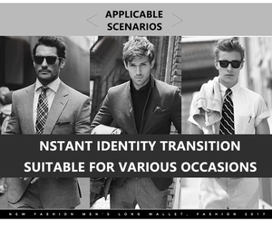 Trois mannequins masculins en costume montrant des scènes d'usage professionnel et décontracté