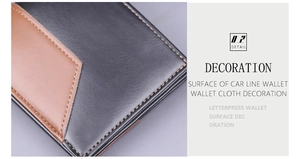 Détail du portefeuille pour hommes avec coutures décoratives et textures de cuir de luxe