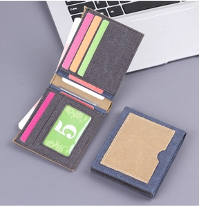 Detail of canvas wallet interior showing vertical card slots and banknote pocket