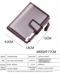 Internal layout of brown leather wallet with 10 card slots and zip coin pocket