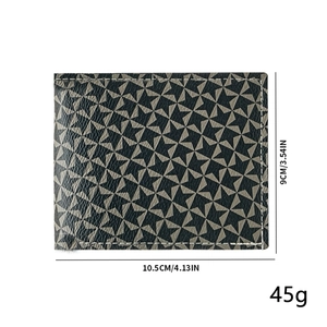 Portefeuille pour homme avec motif d'étoiles et coutures blanches, 10,5 cm x 9 cm