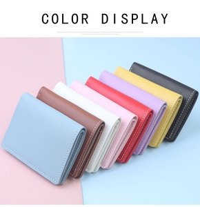 Tarjeteros verticales mini en 8 colores vibrantes con detalles de costura blanca