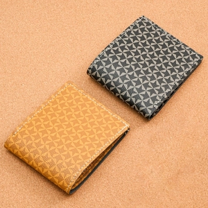 Portefeuilles courts pour hommes avec motif d'étoiles en cuir marron et gris