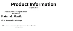 Détails du produit et spécifications de taille pour les grands ornements de ballon
