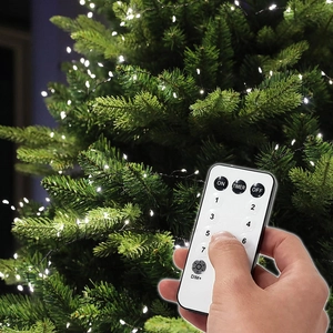 Guirlande lumineuse sapin de Noël avec télécommande et éclairage LED blanc