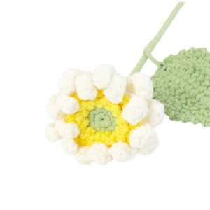 Fleur de marguerite faite main au crochet avec pétales blancs pour décoration
