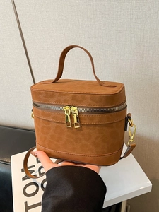 Sac à Bandoulière Boîte en Cuir PU Imprimé Léopard Vintage pour Femme Petit Sac à Main Travers avec Fermeture Dorée