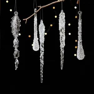 Ghiaccioli Natalizi in Acrilico Trasparente Ornamenti a Goccia Sospesi Decorazioni per Albero per Festa di Natale Casa
