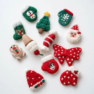 Handgefertigt Wollfilz Weihnachten Dekoration DIY Zubehör Weihnachtsmann Süßigkeiten Für Festival Feiertag Kranz Deko