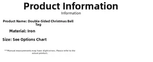 Detalle del material de hierro para letrero navideño de doble cara con cascabeles