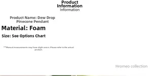 Detail specifications for foam dewdrops pinecone hanging ornament Christmas decoration