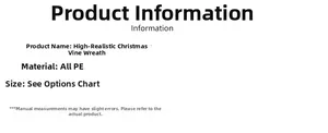 Detailed specifications of the high-simulation PE material Christmas garland and wreath