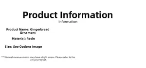 Detail specifications for resin gingerbread house ornament with precise material info
