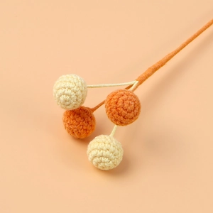 Ramo di bacche fatte a mano all'uncinetto con bacche arancioni per decori casa