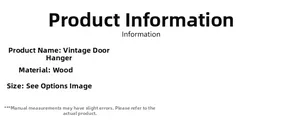 Détails des spécifications et informations sur le matériau de la suspension de porte en bois