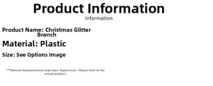 Detaillierte technische Daten für Glitzer-Weihnachtszweige und DIY-Floristikbedarf für Feste