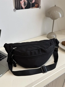 Canvas Waist Bag Large Capacity Chest Crossbody Fanny Pack Sports Cycling Travel Urban Simple Unisex Braided Zipper Puller