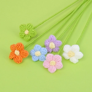 Ramo di Fiori a Sbuffo All'uncinetto Fatto a Mano Fiori Artificiali in Filato Lavorato a Maglia Per Decorazione Casa Matrimonio Foto Ornamenti