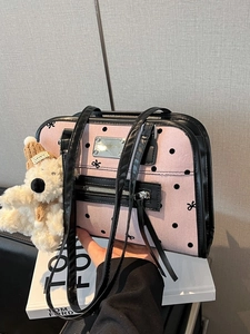 Sac À Épaule À Pois Avec Nœud Et Porte-Clés Ours En Peluche Y2K Sweet Cool Toile PU Streetwear Pour Femmes Filles