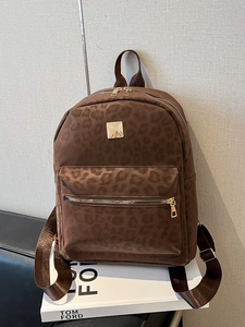 Leopard Print PU Leather Backpack Fashion Large Capacity School Bag For Women Travel Streetwear Rucksack