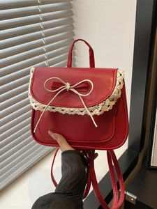 Mini Zaino In Pelle PU Con Bordo In Pizzo E Fiocco Dolce Stile Lolita Piccolo Zainetto Per Donne Ragazze