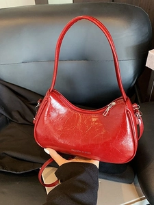 Sac Sous l'Aisselle en Cuir PU Vintage Pour Femmes Sac à Épaule Plissé Demi-Lune Hobo Bag Mode Rue Tendance Sac à Main Petit Pour Femmes