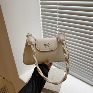 Bolso de Hombro de Axila de Cuero PU Elegante para Mujer Decoración de Lazo Plateado Correa Trenzada Bolso Cuadrado Pequeño Retro para Citas Diarias Informales Regalo
