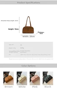 Detailed size chart and multi-color options for fashionable printed pillow handbags