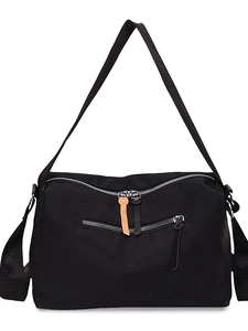 Borsa a tracolla in nylon nero impermeabile ad alta capacità per sport e uso quotidiano