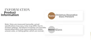 Detailed material specifications and manual process notes for glass Christmas ornaments