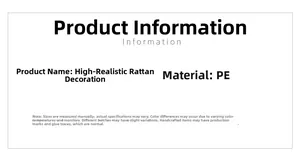 Detailed specifications of PE Norfolk pine garland with material and sizing info