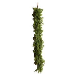 Norfolk Pine Christmas Garland with pine cones and green needles for holiday decoration