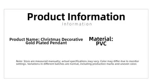 Detailed PVC Christmas gold-plated ornament specifications and product material info