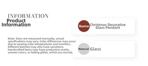 Detailed specifications and material information for glass Christmas food ornaments