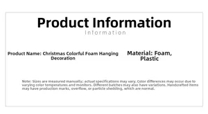 Detaillierte Spezifikationen für Weihnachts-Schaumstoffanhänger inkl. Materialhinweisen