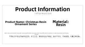 Detailed material specifications and resin craftsmanship for Christmas ornaments