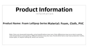 Detailed material specifications for handcrafted red and white foam Christmas lollipops