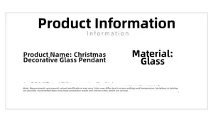 Detailed product information and specifications for handmade glass Christmas ornaments