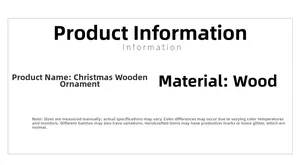Spécifications techniques et détails du matériau pour ornements de Noël en bois faits main