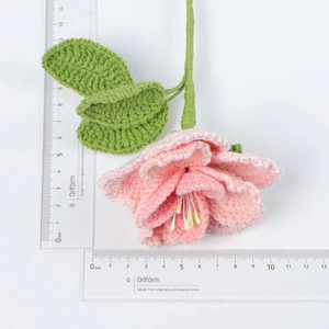 Handmade pink crochet lily flower with 10cm diameter measurement for home decor